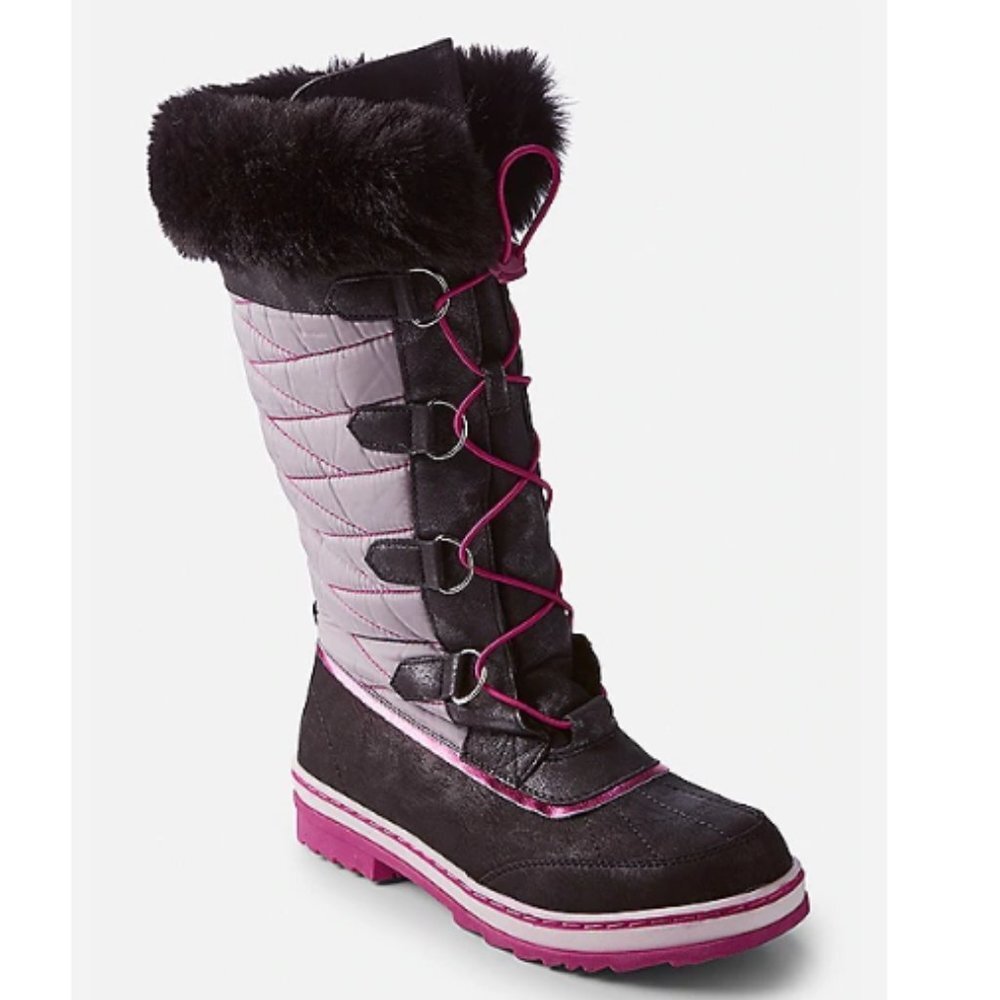 Justice faux fur high snow boots Size 3